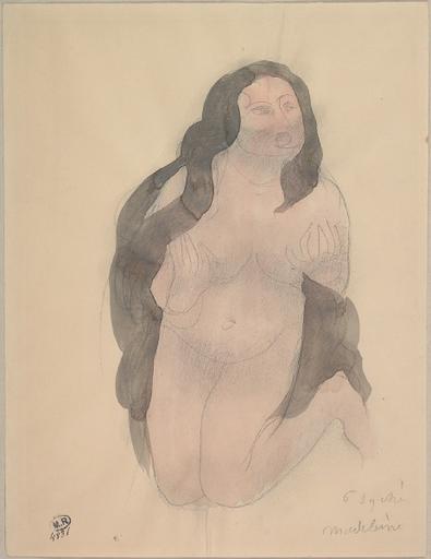 PSYCHE OU MADELEINE, FEMME NUE AGENOUILLEE ET LES CHEVEUX DEFAITS_0