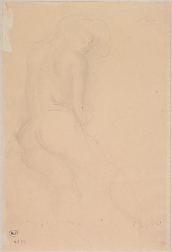 FEMME NUE APPUYEE SUR UN BRAS ET TOURNEE VERS LA DROITE_0