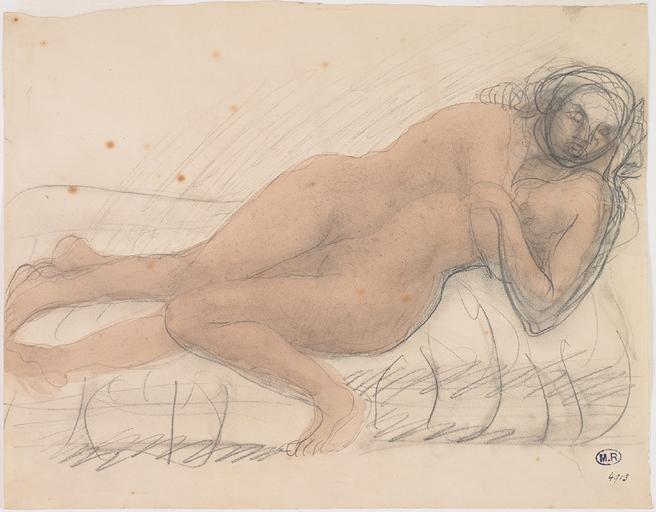 COUPLE DE FEMMES NUES, ALLONGEES ET ENLACEES_0