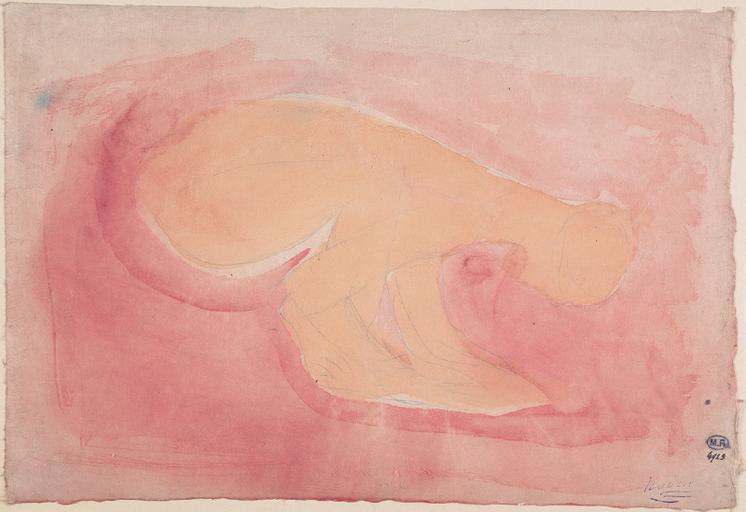 FEMME NUE ACCROUPIE ET DE PROFIL VERS LA DROITE_0
