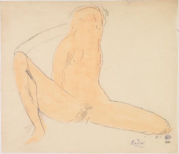 FEMME NUE ASSISE AUX JAMBES ECARTEES_0