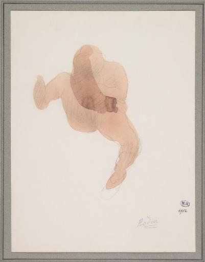 FEMME NUE ASSISE, UNE JAMBE HAUTE ET LES CHEVEUX DENOUES_0