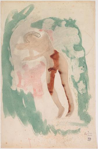 'LE PRESAGE, FEMME NUE DEBOUT, LA TETE APPUYEE SUR UN BRAS.''DEMAIN, SI LES GENIES VEULENT M'ACCORDER LA GRACE QUE J'AIE UNE FEMME A CE GIBET...J'EN FERAI UN HOMME...'' (LE JARDIN DES SUPPLICES D'OCTAVE MIRBEAU 1902)'_0