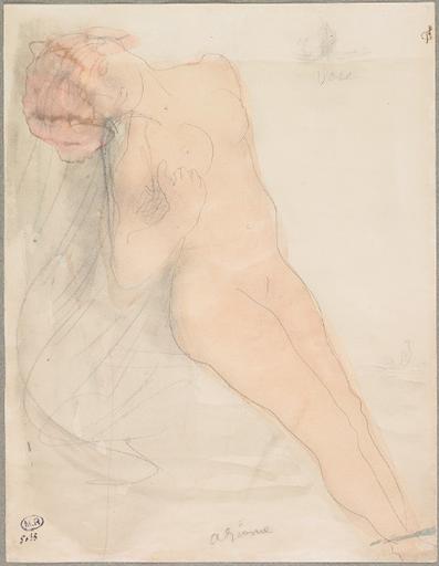 ARIANE, FEMME NUE ASSISE, LE VISAGE PENCHE VERS UN BRAS REPLIE_0