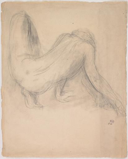 FEMME NUE DE DOS, ACCROUPIE VERS LA DROITE_0