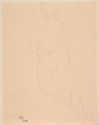 FEMME DE DOS, A DEMI-AGENOUILLEE, LE VETEMENT RELEVE JUSQU'A LA TAILLE_0