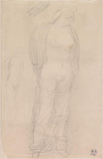 FEMME DEBOUT, DE FACE, A DEMI-DRAPEE_0