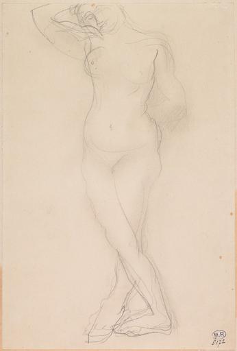 FEMME NUE DEBOUT, LES JAMBES CROISEES_0