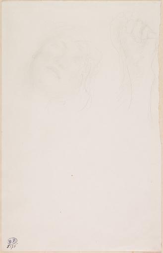 TETE DE FEMME AUX PAUPIERES CLOSES ET A LA MAIN FERMEE_0