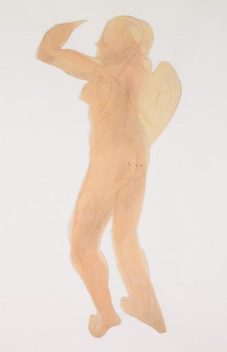 FEMME NUE DE PROFIL, UN BRAS LEVE_0