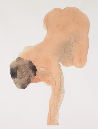 FEMME NUE DE PROFIL, ASSISE SUR LES TALONS, UN BRAS TENDU DEVANT ELLE_0