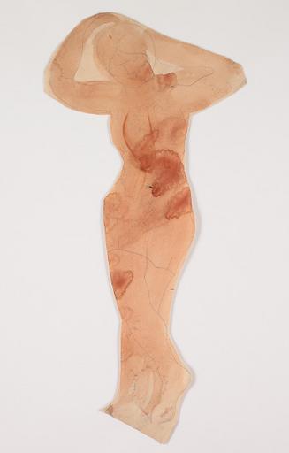 FEMME NUE DEBOUT AUX JAMBES CROISEES ET AUX MAINS POSEES SUR LA TETE_0