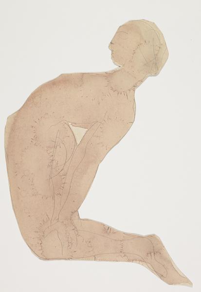 FEMME NUE AGENOUILLEE ET RENVERSEE EN ARRIERE_0