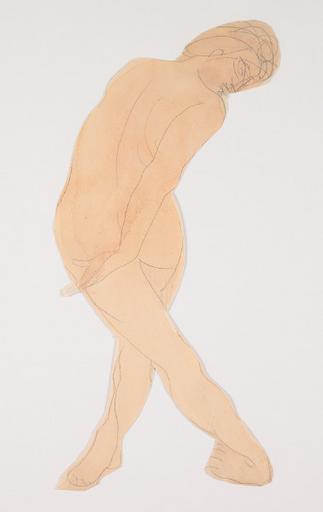 FEMME NUE DE DOS, JAMBES CROISEES ET DANS UN MOUVEMENT DE TORSION_0