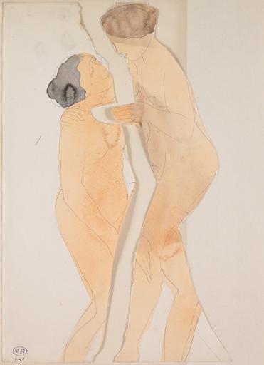 FEMME NUE DE PROFIL AUX MAINS JOINTES_0