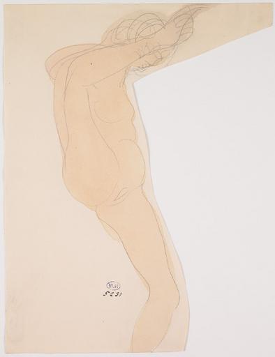 FEMME NUE, UNE JAMBE LEVEE JUSQU'AU VISAGE_0