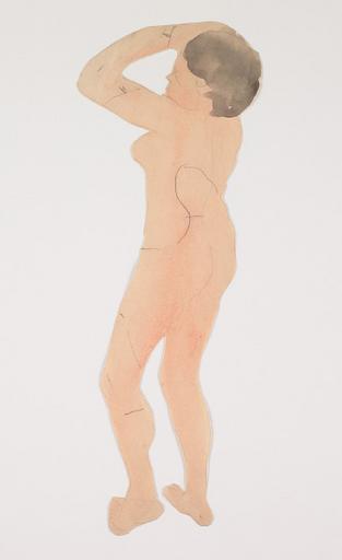 FEMME NUE, DE TROIS-QUARTS DOS, UN BRAS REPLIE VERS LE VISAGE_0