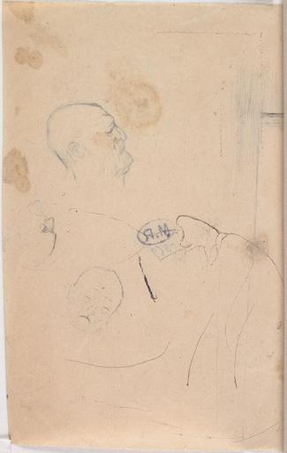 TROIS ETUDES D'UN VISAGE AUX YEUX CLOS, AU VERSO PROFIL D'HOMME AUX YEUX CLOS_1