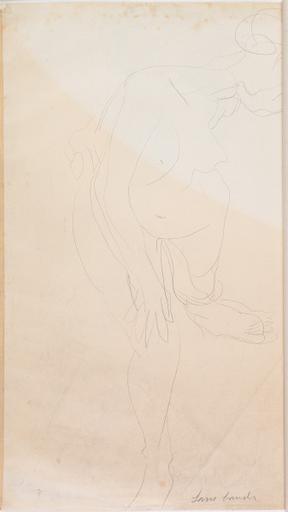 FEMME NUE DE PROFIL, UN VETEMENT SUR LES REINS, AU VERSO FEMME NUE ASSISE, UNE JAMBE REJETEE VERS L'ARRIERE_1