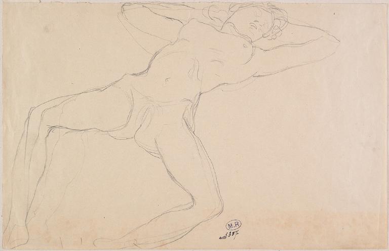 FEMME NUE ALLONGEE, AUX JAMBES ECARTEES_0