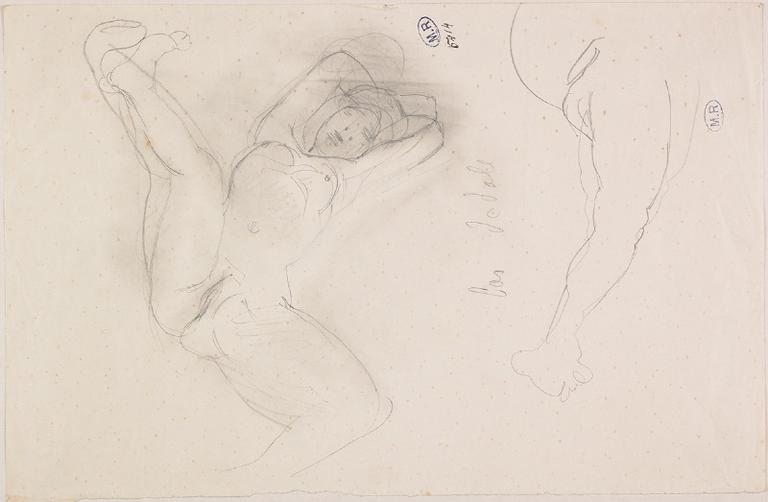 DEDALE, FEMME NUE SUR LE DOS ET JAMBES ECARTEES.EN HAUT, REPRISE D'UNE JAMBE_0