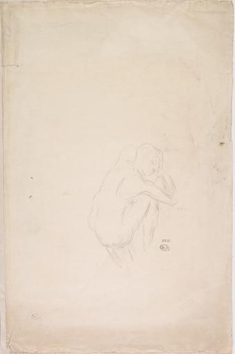 FEMME NUE VUE DE TROIS-QUARTS VERS LA DROITE, UN GENOU REPLIE CONTRE ELLE_0
