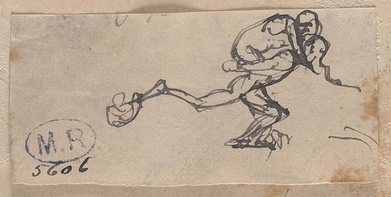 HOMME A CALIFOURCHON SUR UN HOMME QUI COURT, AU VERSO HOMME NU COURANT_0