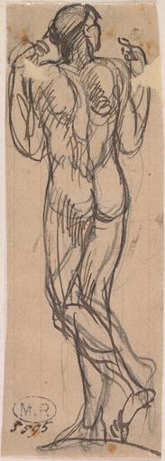 OMBRE, HOMME NU DE DOS, LES MAINS AUX EPAULES_0