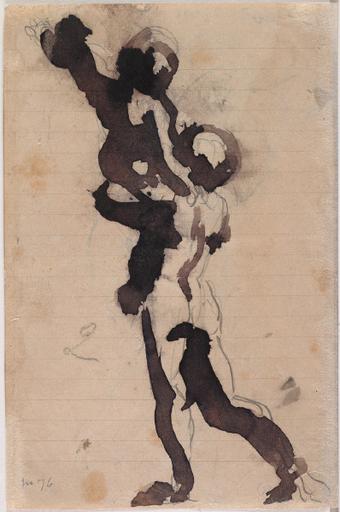 PRENDS TON LUTH OU DANTE ET BEATRICE, AU VERSO HOMME SOULEVANT UNE FEMME DANS SES BRAS_1