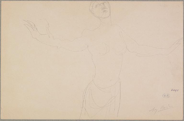FEMME NUE A MI-CORPS ET BRAS OUVERTS DITE LA DANSEUSE RUTH_0