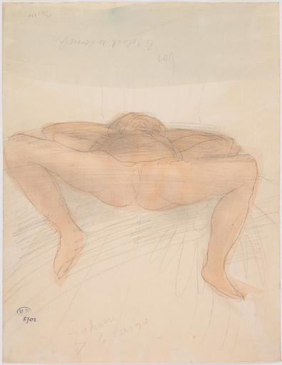 LA VIERGE, FEMME NUE SUR LE DOS, DE FACE ET LES JAMBES ECARTEES_0