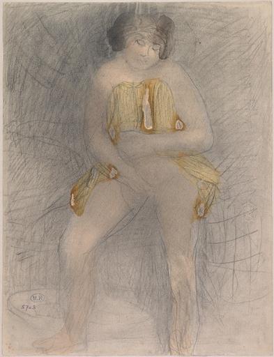 FEMME ASSISE, LA JUPE RELEVEE JUSQU'A LA TAILLE_0