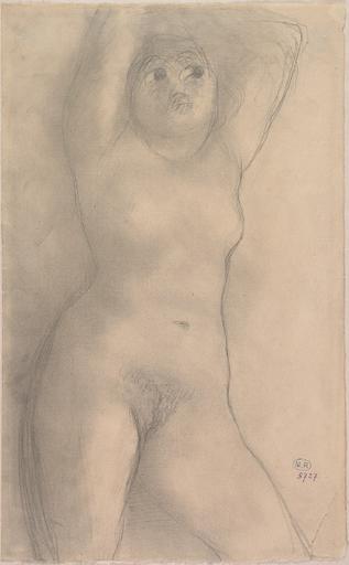 FEMME NUE AUX BRAS LEVES ET VUE A MI-CUISSES_0
