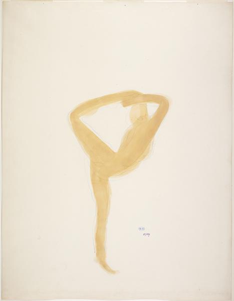 MOUVEMENT DE DANSE, UN PIED ET UNE MAIN JOINTS DERRIERE LA TETE_0