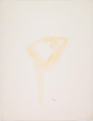 MOUVEMENT DE DANSE, UN PIED ET UNE MAIN JOINTS DERRIERE LA TETE_0