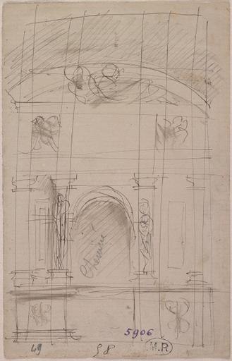 FACADE A PILASTRES, AVEC PERSONNAGES_0