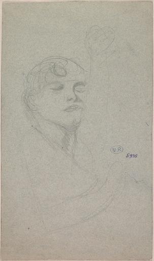 VISAGE DE FEMME ENDORMIE SUR UN BRAS_0