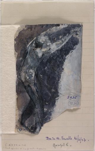 OMBRE, HOMME NU DE PROFIL VERS LA DROITE, LES BRAS TENDUS EN AVANT_0