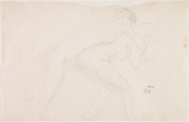 COUPLE SAPHIQUE, DEUX FEMMES DE PROFIL, L'UNE PORTANT L'AUTRE SUR SON DOS.A GAUCHE REPRISE DES JAMBES DE LA FEMME PORTEE_0