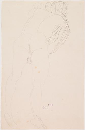 FEMME NUE DE DOS, UN MAIN AU SEXE_0