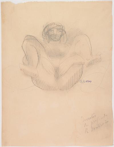 DEMETER LA PROFONDE, FEMME NUE SUR LE DOS ET DE FACE, MAINTENANT SES CUISSES LEVEES ET ECARTEES_0