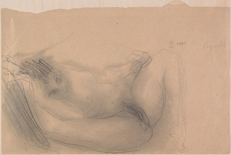 COQUILLE, FEMME NUE SUR LE DOS, MAINTENANT UNE JAMBE PRES DU VISAGE_0