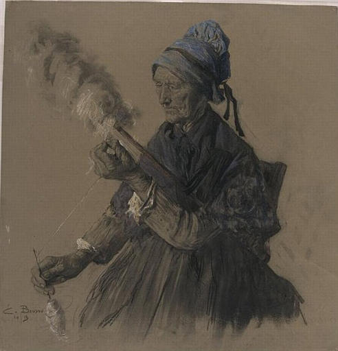 VIEILLE FEMME FILANT_0