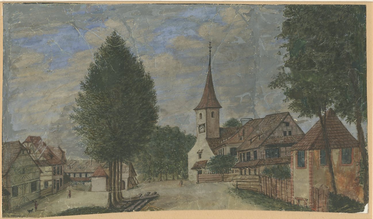 VUE DES ENVIRONS DE STRASBOURG : L'EGLISE DE LA ROBERTSAU_0