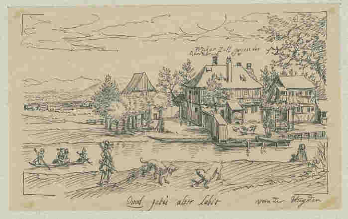 VUE DES ENVIRONS DE STRASBOURG : LA DOUANE A LA ROBERTSAU_0