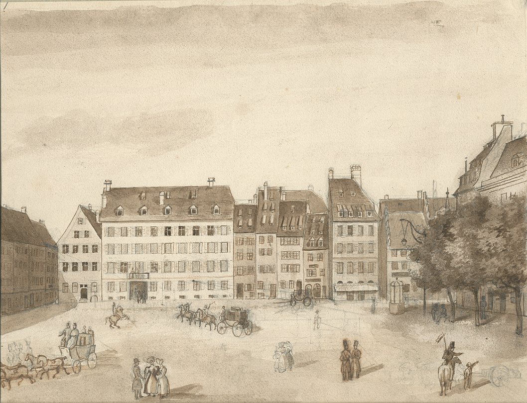 VUE DE STRASBOURG : PLACE KLEBER VERS 1830_0