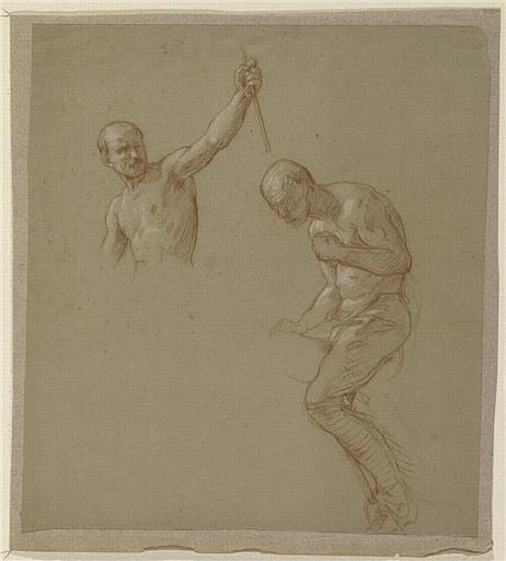 Deux études de cavaliers indiens, Jules Emile Saintin, 3e quart 19e siècle