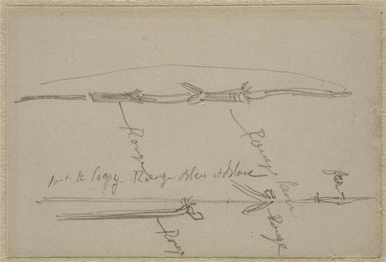 Croquis d'un arc et d'une lance indienne_0