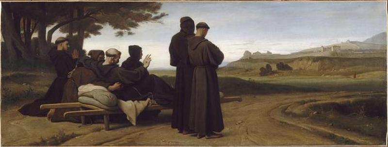 SAINT FRANÇOIS D'ASSISE,TRANSPORTE MOURANT A SAINTE-MARIE-DES-ANGES, BENIT LA VILLE D'ASSISE (1226)_0