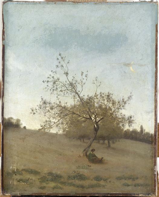 PAYSAGE DU SOIR. LE POMMIER AU CROISSANT_0